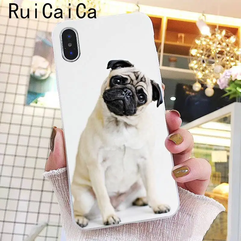 Ruicaica милый мопс приход чехол для телефона для iPhone 8 7 6 6S Plus 5 5S SE XR X XS MAX 10