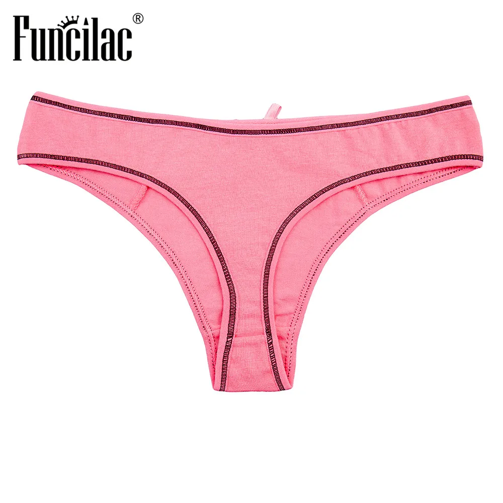 FUNCILAC женские сексуальные g стринги хлопковые женское нижнее белье трусики танга 5