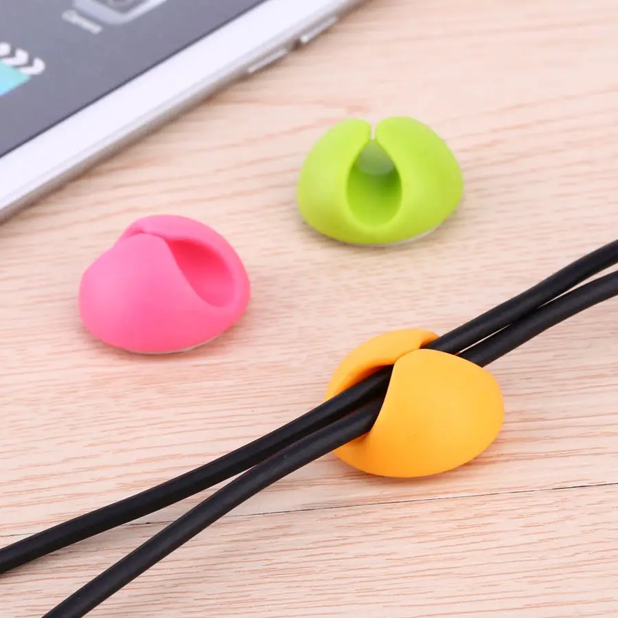 

2 In 1 Tidy Wire Drop Lead USB Charger Cord Holder Cable Wire Organizer Winder Pen holder Double Holes Clip Fashion Protective
