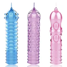 3 Style Cock Condoms,Extended Ring Chastity Penis Sleeve Sex Toys,Vibration Penis Sex Product for men 1 pcs