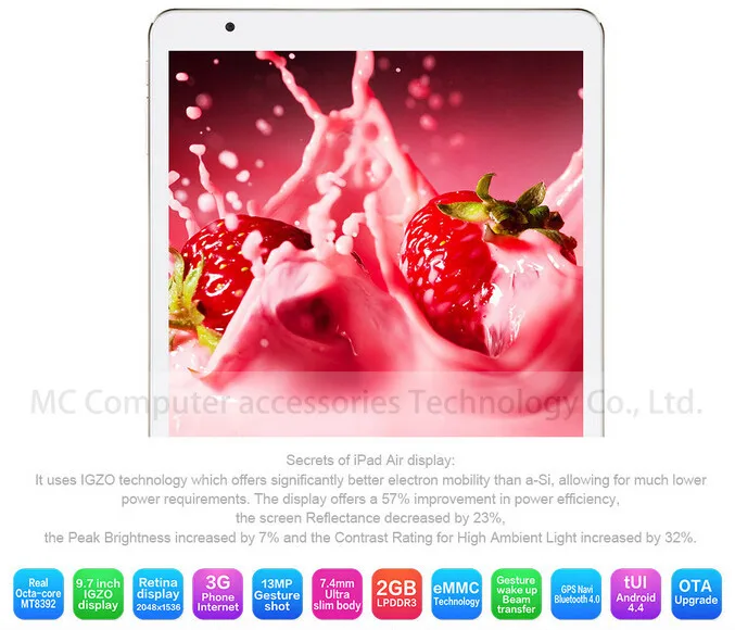 Teclast P98 3g Восьмиядерный MTK8392 Tablet PC retina 9,7 дюймов 2048x1536 двойной Камера 13.0MP Android 4,4 gps телефон с приемом WCDMA 2 ГБ/16 ГБ