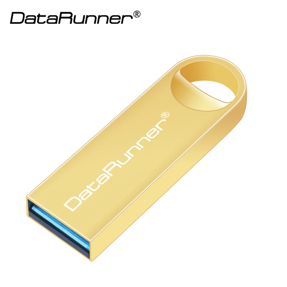 DataRunner Высокоскоростной USB флэш-накопитель Металлический Pendrive 8 ГБ 16 ГБ 32 ГБ 64 ГБ USB-накопитель 3.0 мини-USB-накопитель - Цвет: Золотой