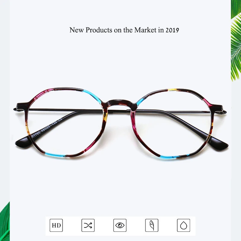 New fashion oval frame glasses full frame ladies beautifully decorated flat mirror men's metal trend glasses frame