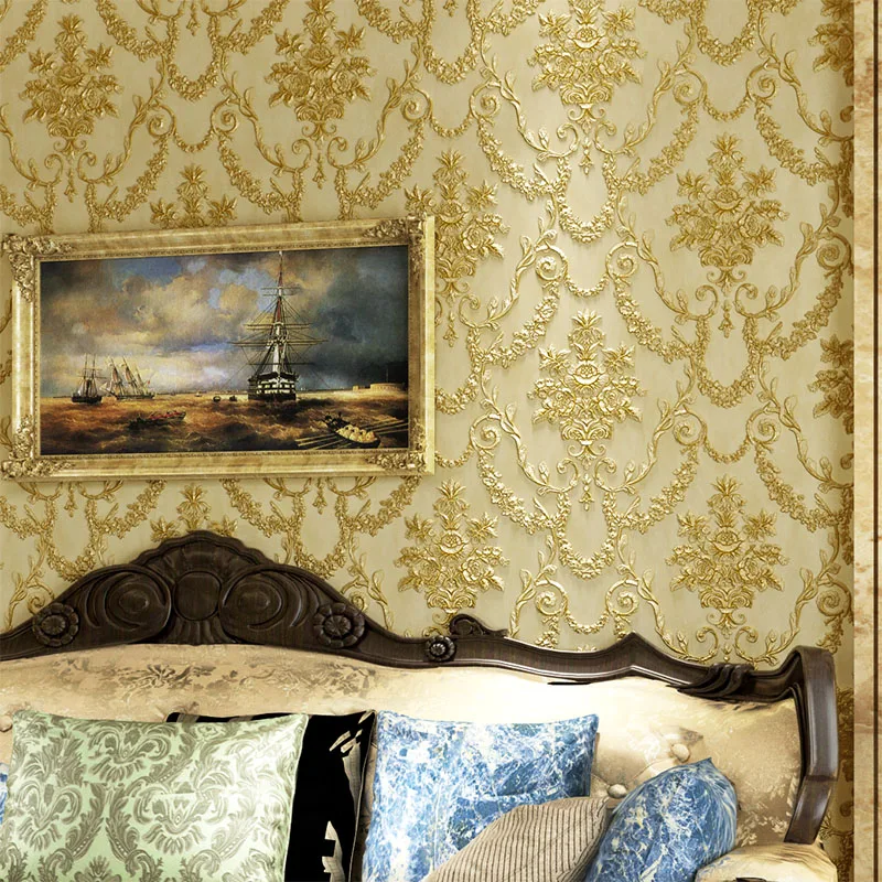 Европейский стиль, глубокая рельефная 3D настенная бумага для гостиной, телевизора, дивана, спальни, фон для стен, роскошная настенная бумага, Papel De Parede