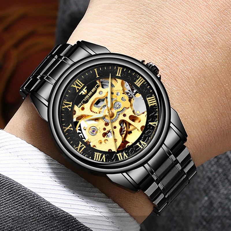 Мужские часы Montre Homme Marque de Luxe автоматические механические светящиеся для мужчин