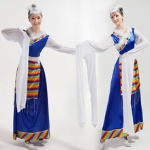 Китайская народная Танцы костюмы Тибетский Танцы одежда Уйгурский костюмы меньшинство одежда для выступления