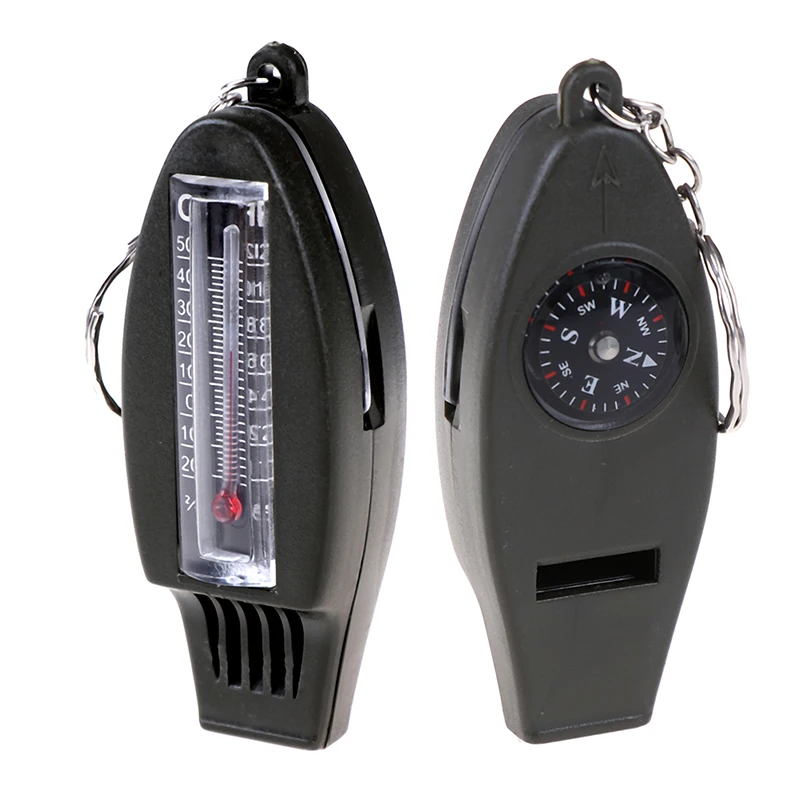 

Multifunctional 4 in1 Compass Thermometer Whistle Magnifier For Traveling Camping Hiking Climbing Outdoor Sports