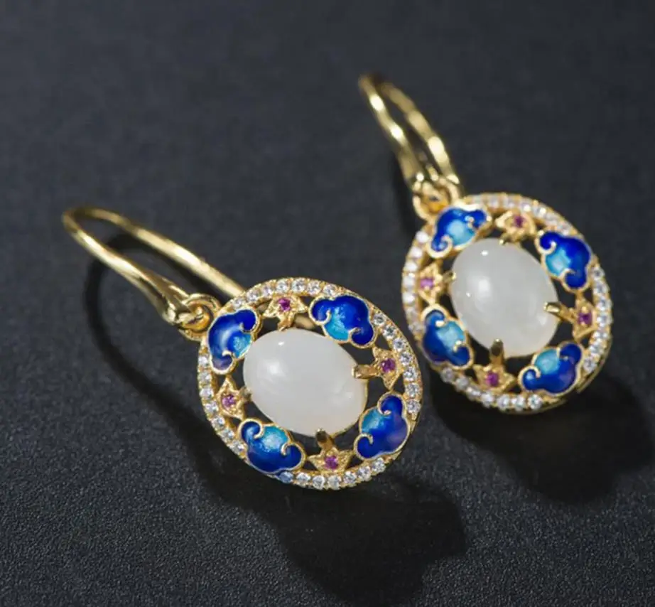 

Fashion Jewelry Hand Made 925 Solid Silver Natural Fresh Water Pearl stone Woman Precious Stone Cute Romantic Dangle Earrings