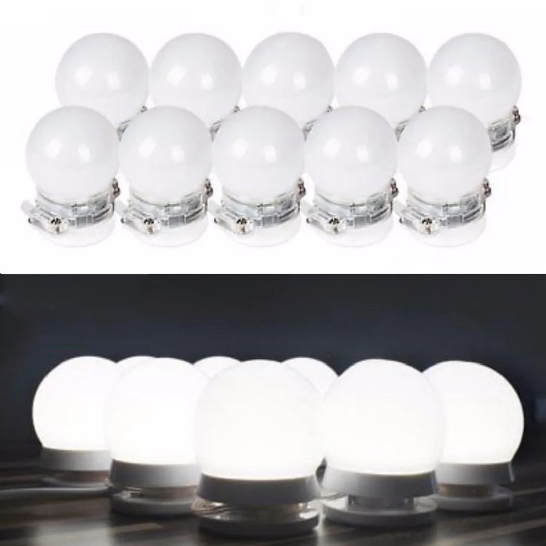 Vanity LED 10 Bulb Mirror Light Kit for Makeup Hollywood Mirror with Light Stage