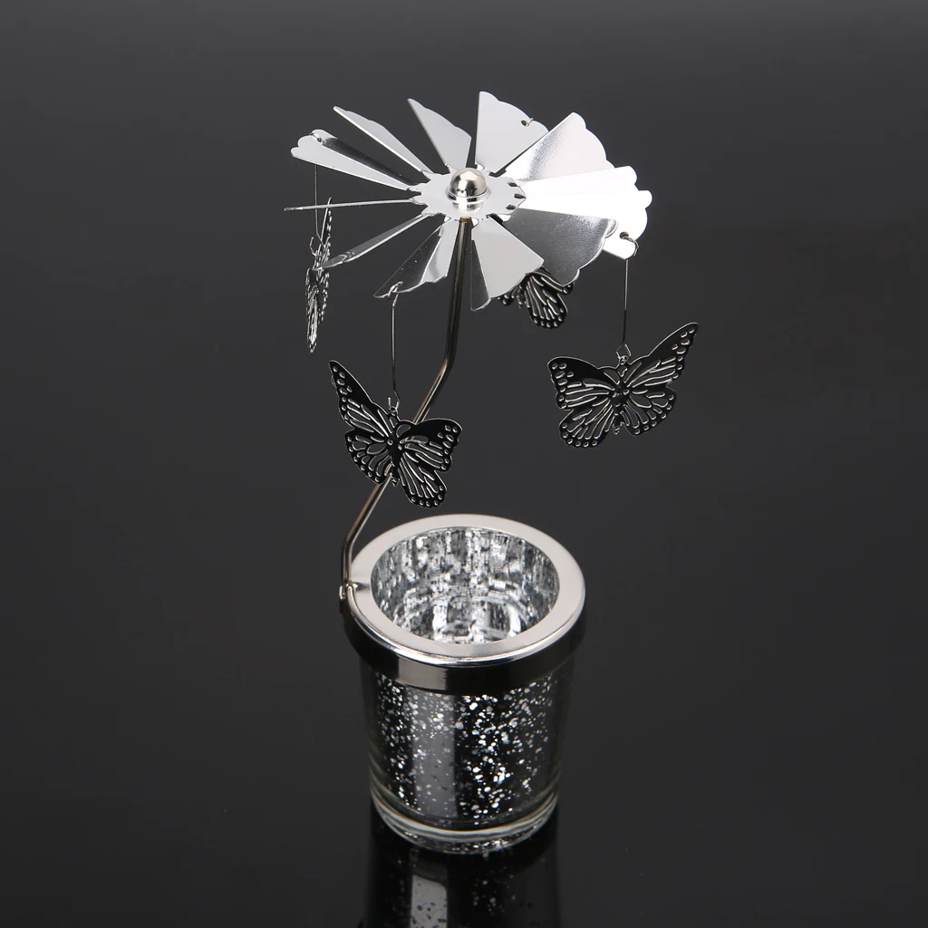 10 стилей вращающийся светильник для чая металлический светильник для свечей карусель украшение дома - Цвет: Бургундия