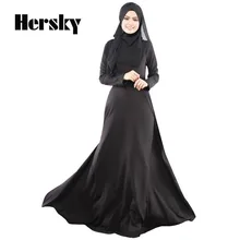 Мусульманское платье абайя Турецкая женская одежда Исламский абайя джилбаб musulmane vestidos longos одежда для хиджаба Дубай Кафтан longo черный