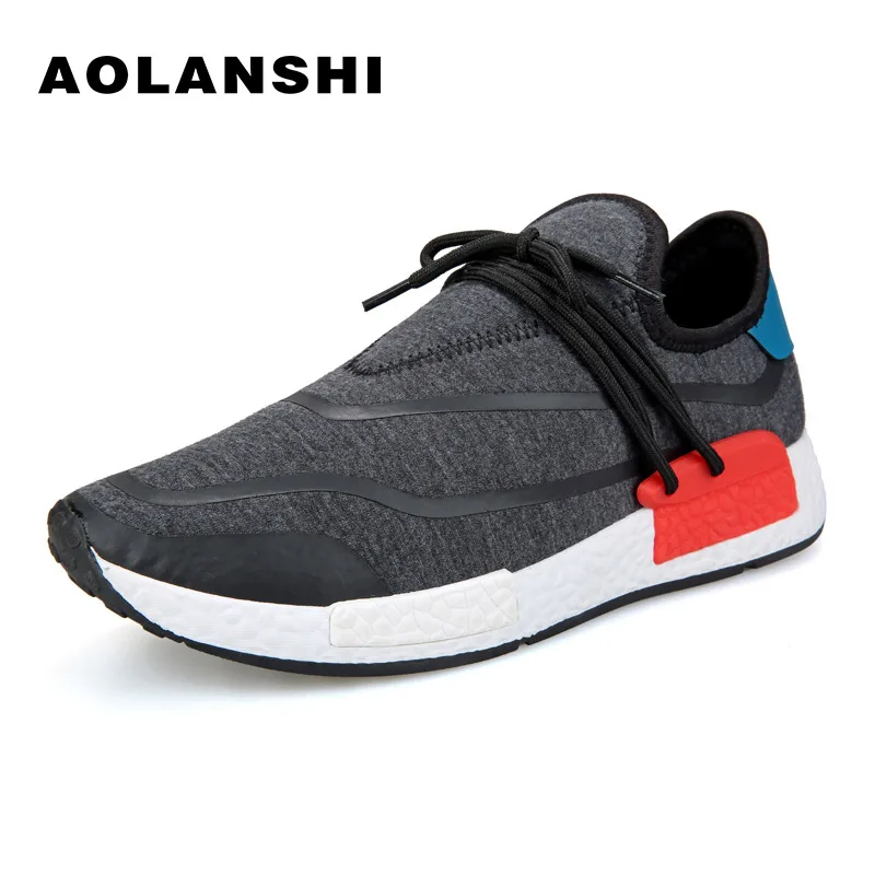AOLANSHI Breathable Cotton Lace Up Sport Shoes Mens Hard Wearing Soles