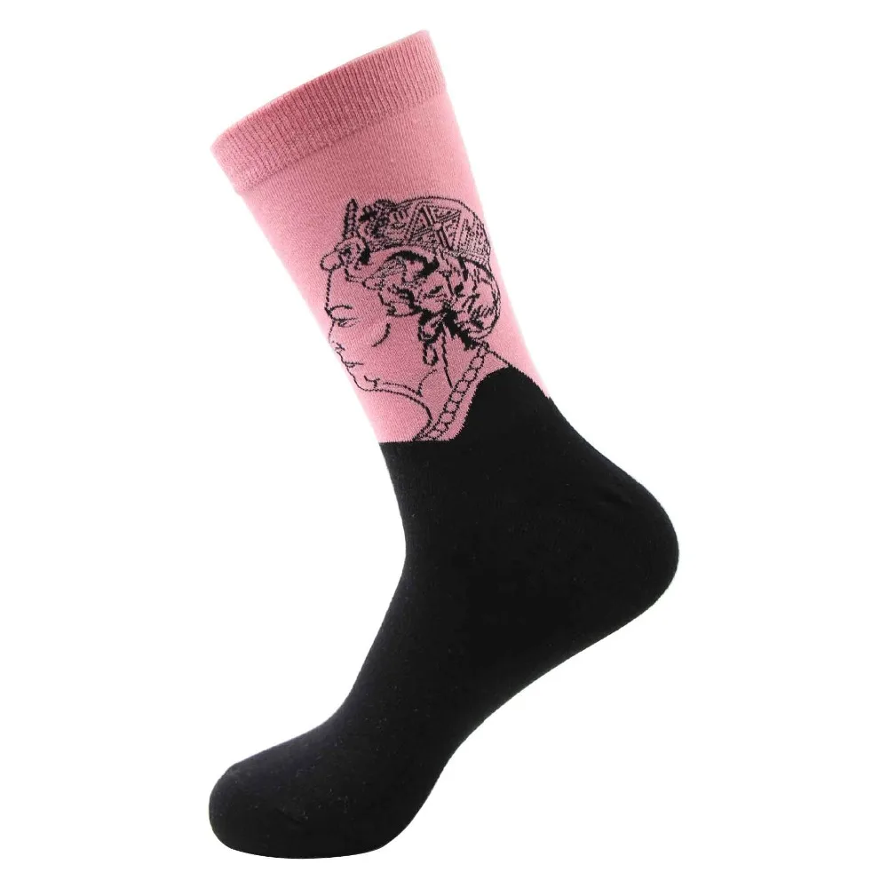 Забавные для мужчин новый чесаный хлопок носки для девочек world celebrity серии портретов queen сжатия хип хоп повседневное стиль Новин
