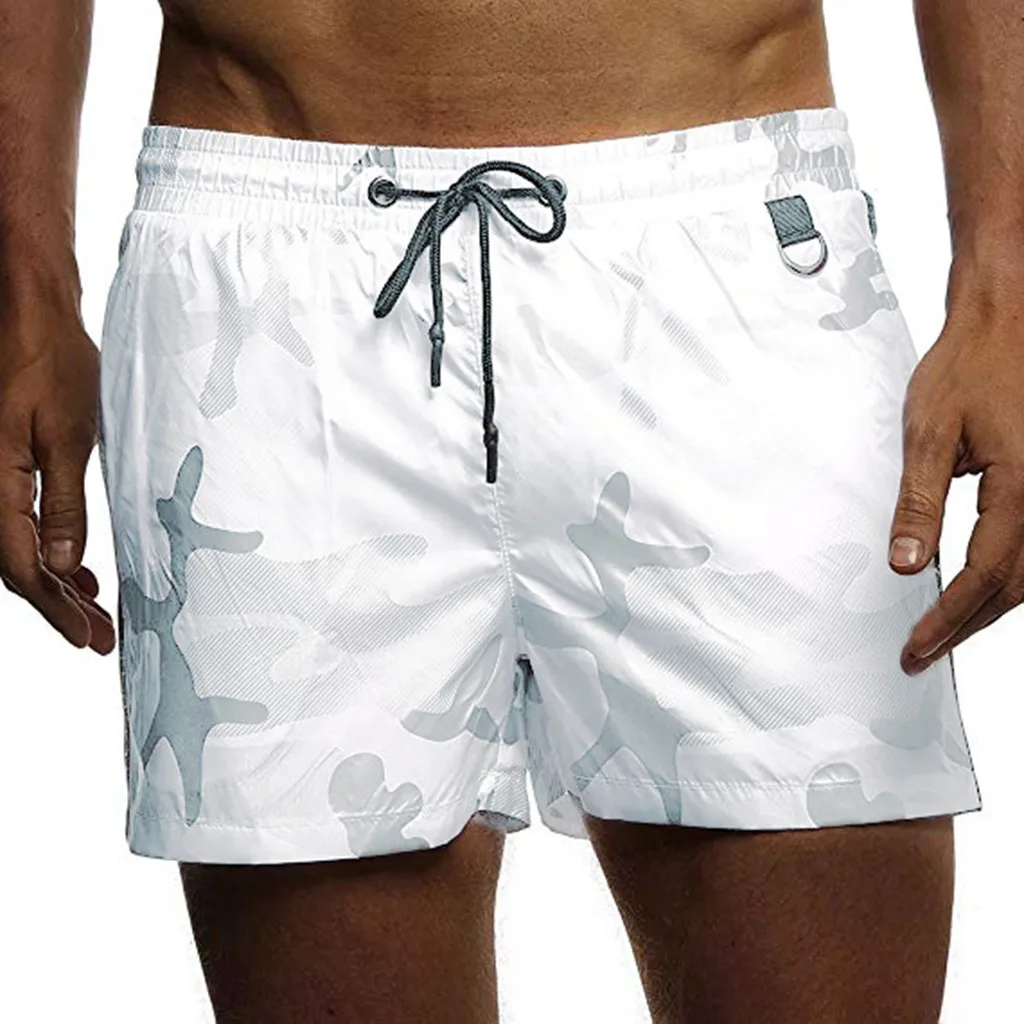 Hot Sale Men's Shorts Sports Camouflage Jogging Elasticated Beach Mid Waist Drawstring Short Boardshorts Fashion Brand