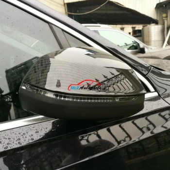 

Car Side Rear View Rearview Back Mirror Cover Trim Matte Bright Silver Carbon Fiber Look ABS Chrome 2P For Audi Q7 4M 2016 2017