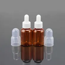 60 шт. 35 мл Янтарный ПЭТ бутылка эфирного масла, пластиковая бутылочка ПЭТ Лосьон бутылка с капельницей многоразового использования