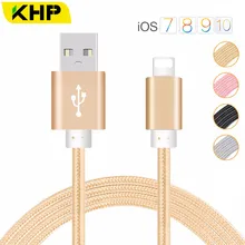 KHP Micro USB Cable Stable Data Transmission Metal Plug Nylon Braided Wire Fast Charging Mini Usb Cable For Cellular Phones 5
