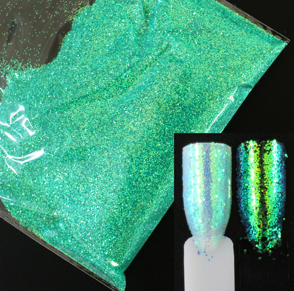 30g500g ,0.4mm Iridescent Rainbow Color Glitters Powder Chrome