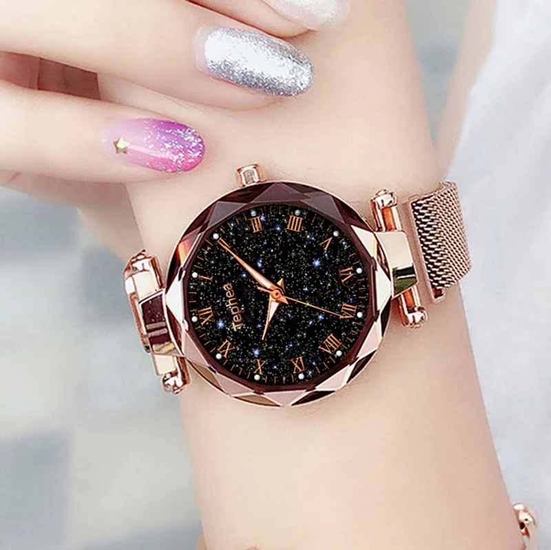 

Luxury Luminous Women Wrist Watches 2019 Starry Sky Ladies Dress Magnetic Watch For Gift Star Watch relogio feminino reloj mujer