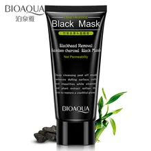 BIOAQUA Blackhead Removal Bamboo charcoal Oil-control Black Mask Deep Cleansing Peel Off Nose Mask Shrink Pores Acne Treatment
