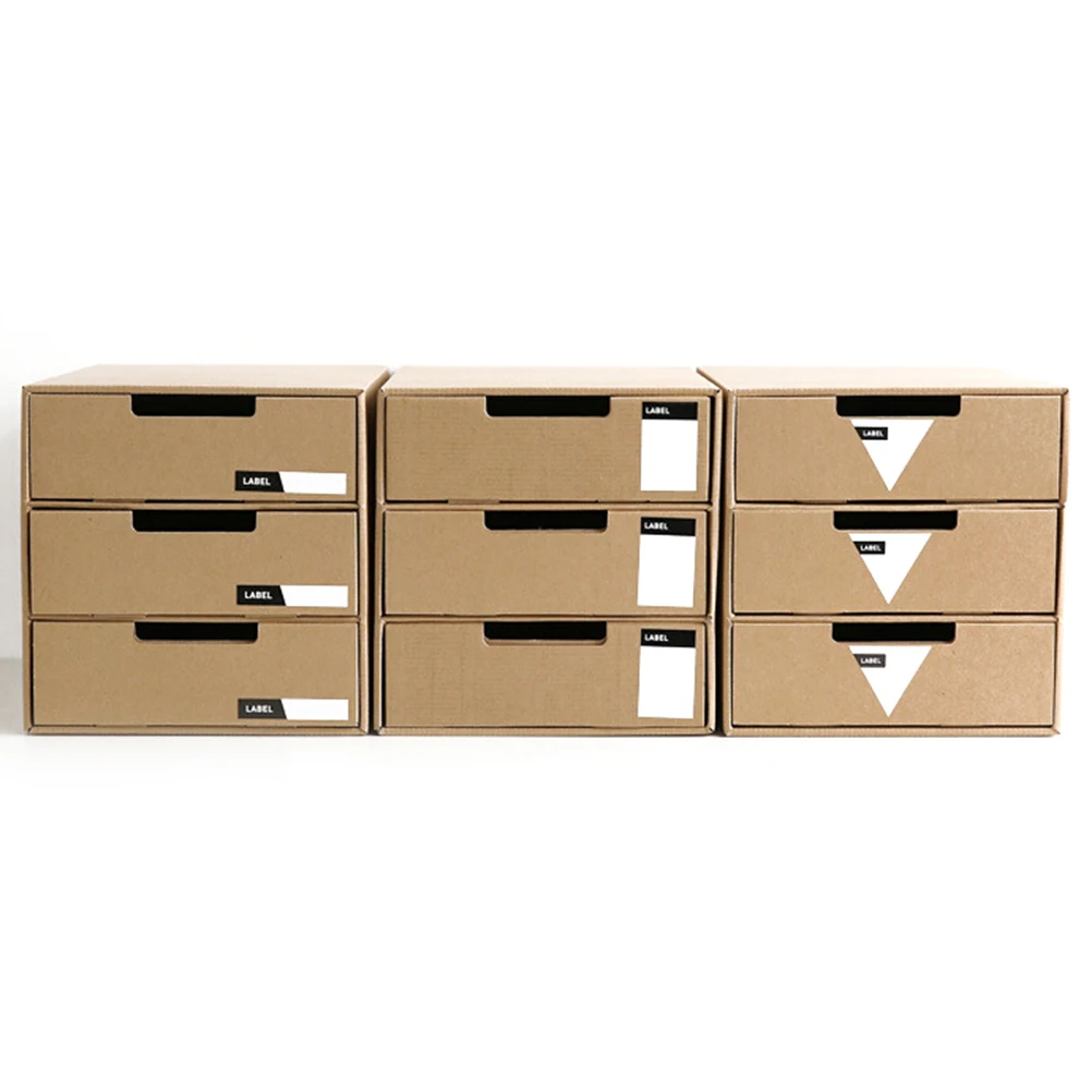 

Kraft Paper Desktop Storage Box Organizer Box Drawer Type Stationery Container Document Holder Makeup Organizer