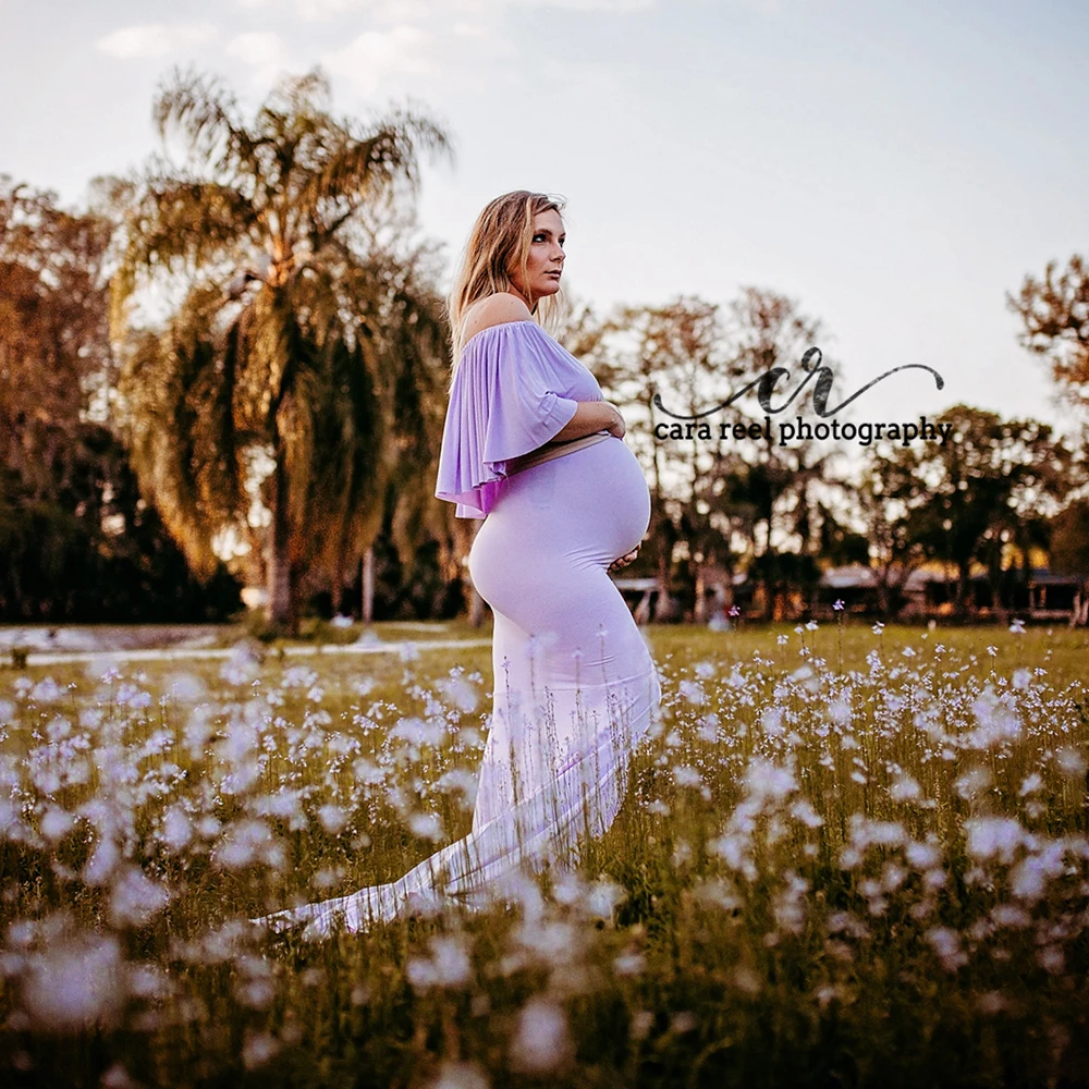 Fora do Ombro Vestido de Maternidade Fotografia para Sessão de Fotos do Vestido Colarinho Plissado Adereços Fotografia Gravidez Grávida Vestido Maxi d & j 4 High Quality Mamãe e Bebê