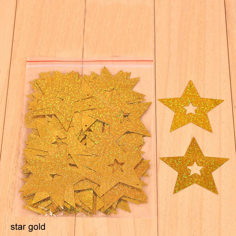 Marriage Room Balloon Accessories Decor Ribbon Rain Pendants 100 Pcs Cloth Material Star Card Wedding Supply Laser Pendant - Цвет: star gold