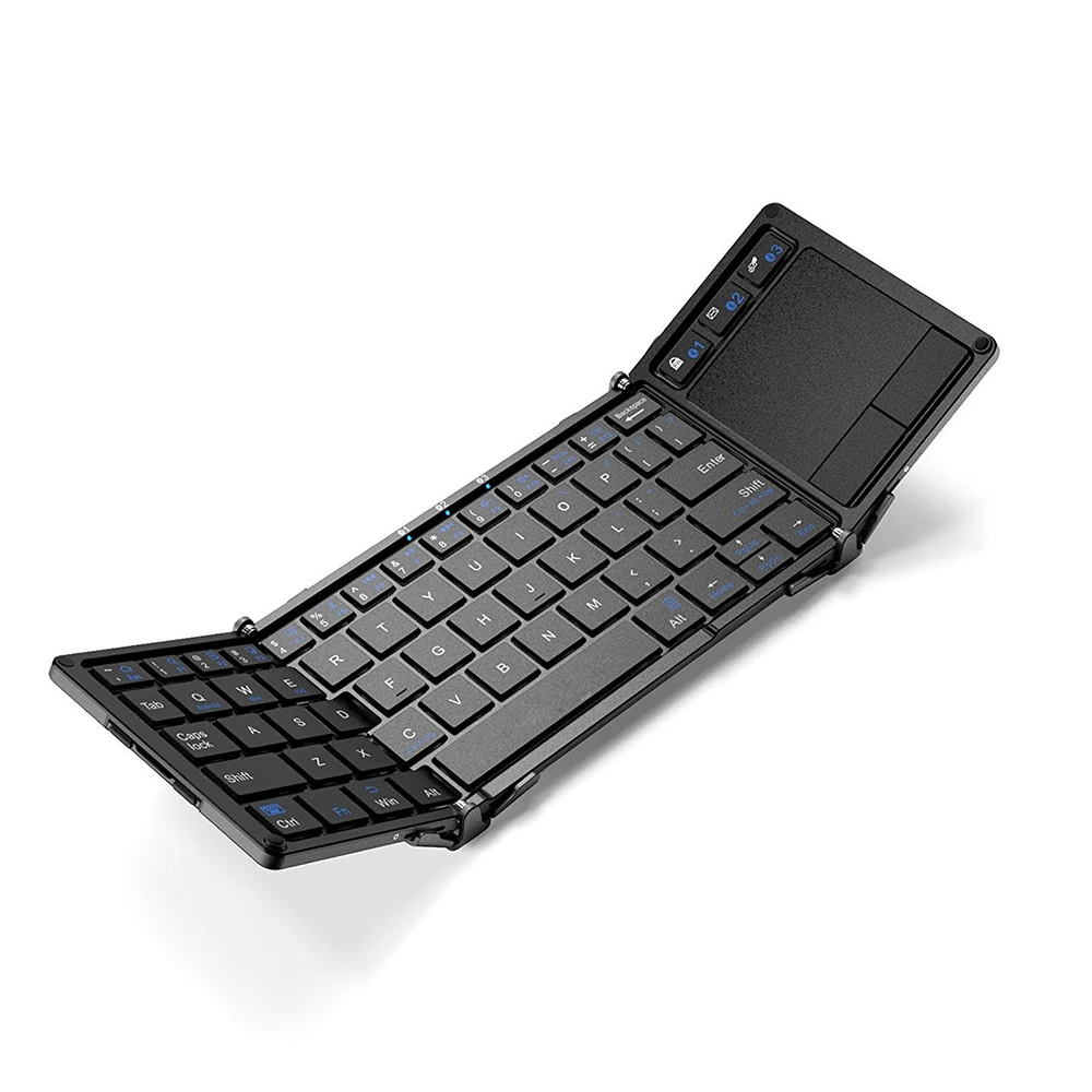 

NEW Aluminum Tri-folding Wireless Bluetooth Keyboard with Touchpad for iPad IOS/Android/Windows Tablet PC