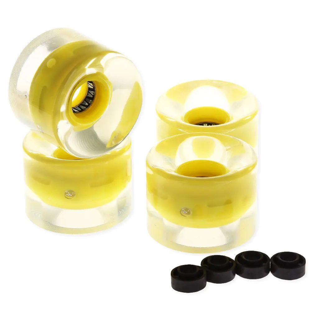 Buy 4pcsTransparent LED Light Skateboard Wheels Riding Durable Longboard