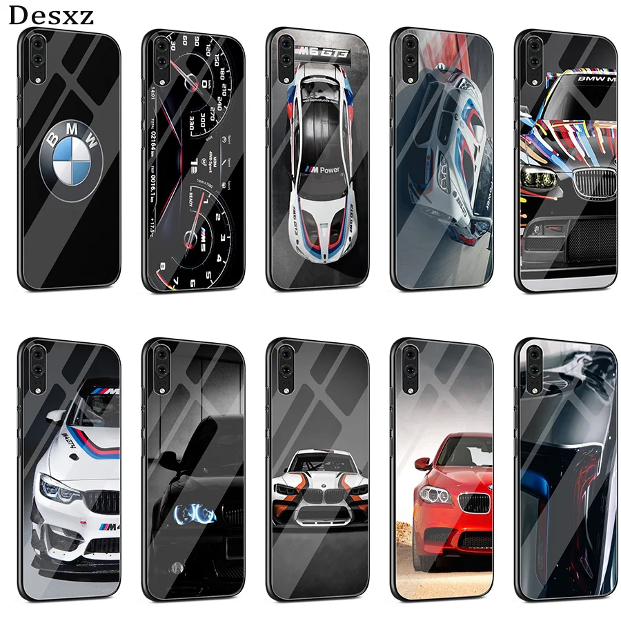 

Desxz BMW Car Tempered Glass Case For Huawei P10 P20 Pro P Smart Mate 10 20 Lite Y6 Y9 Honor 7A 8X 9 10 2018 2019 Cover