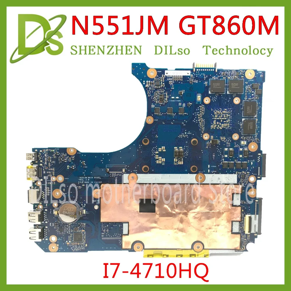  KEFU N551JM motherboard For ASUS N551JM N551JK N551J Laptop Motherboard i7-4710HQ G551JM new mother