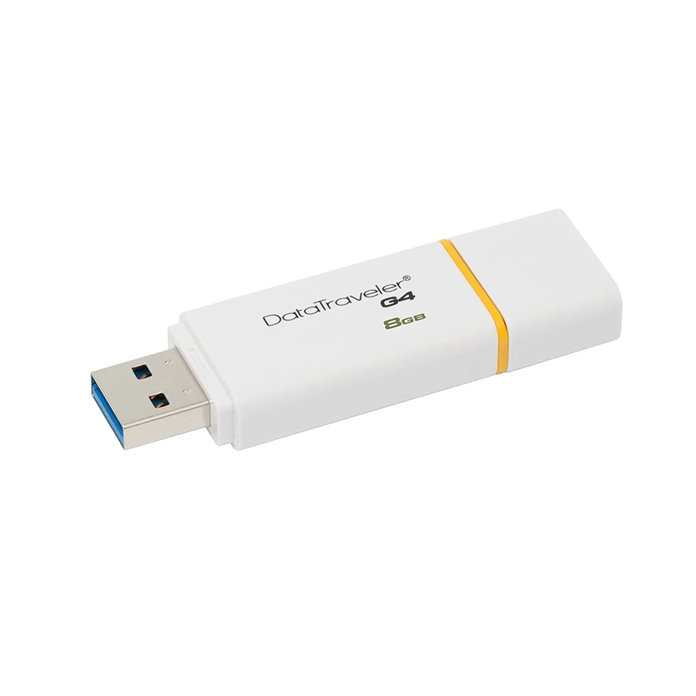 Kingston Technology DataTraveler G4 8 GB DE Memoria USB (USB 3,0 DE 8 GB USB tipo-A tipo Llave) Color Blanco y Amarillo