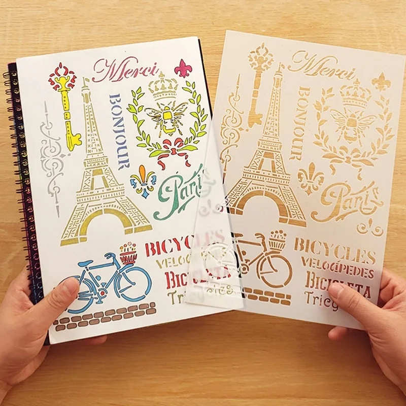 

29.5*21cm A4 Paris Tower Vintage DIY Craft Layering Stencils Painting Scrapbooking Stamping Embossing Album Decor Paper Template