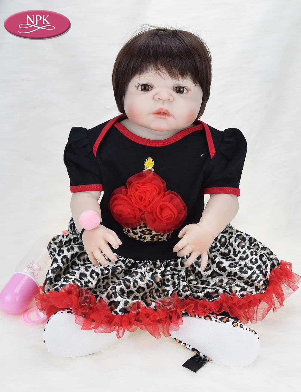 NPK 57CM Full SIlicone Body Girls Reborn Baby Doll Toys Lifelike Princess Newborn Babies Girl Fashion Dolls Bebe Reborn Bonecas (8)