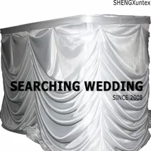 Льняная шелковая скатерть в форме волны, юбка для стола с драпировкой