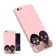 Color Print Bag Cover For Samsung S6 S7 Edge Plus Note7 A7 J7 E5 S5 Funny Robber Silicone Rubber