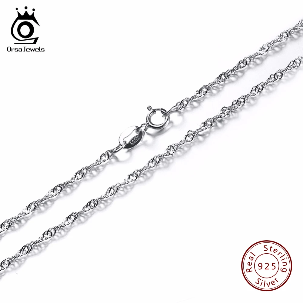 

ORSA JEWELS 2019 Lead & Nickel Free 45cm Necklace Chain Fashion Jewelry 925 Sterling Silver Necklace Chain Free Shipping SC02