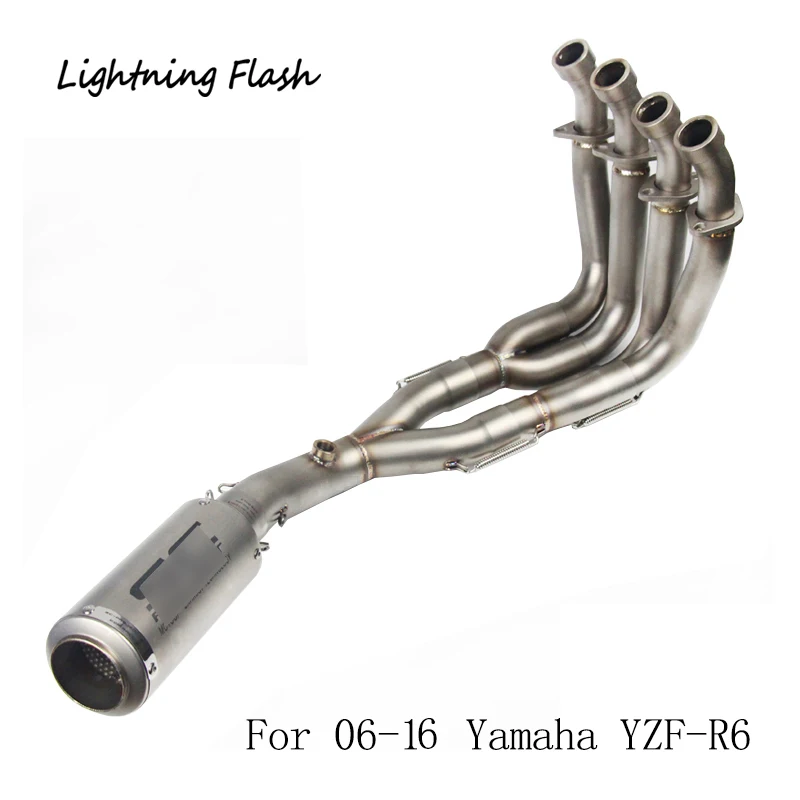 

For 06-16 Yamaha YZF-R6 Motorcycle Full Exhaust System Header Link Pipe with 51 mm Tail Escape No DB Killer Slip On 2006 08 2016