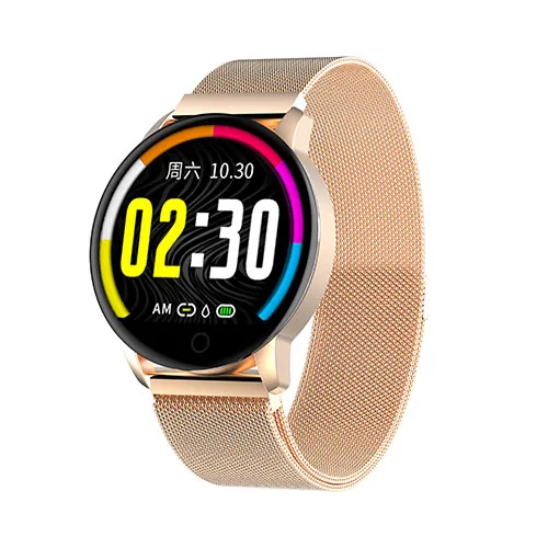 Vorke VK15 Women Smart Watch Fashion Fitness Tracker Heart Rate Monitor Blood Pressure Measure Sport Functional Smart Watch - Цвет: gold steel