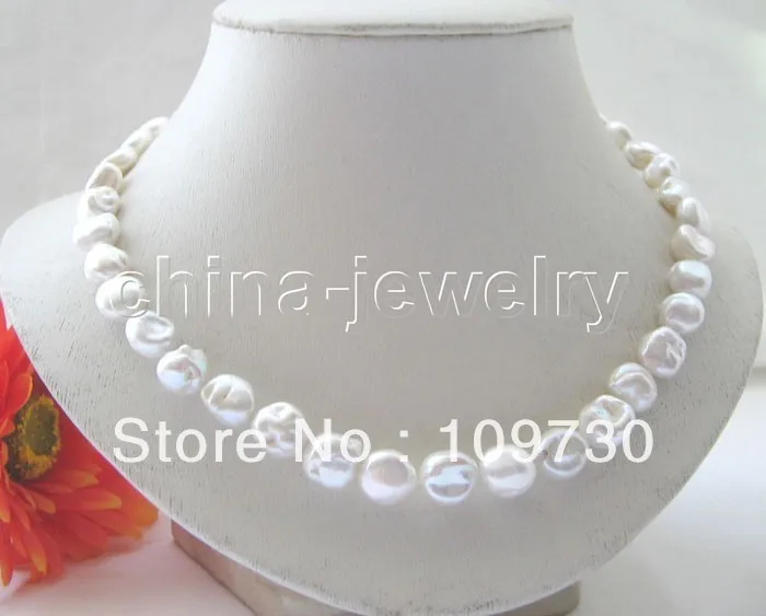 

Jewelry 00387 11mm white baroque keshi reborn FW pearl necklace