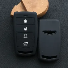 Silicone caso capa chave do carro para genesis g70 g90 g80 para hyundai 4 botão chave