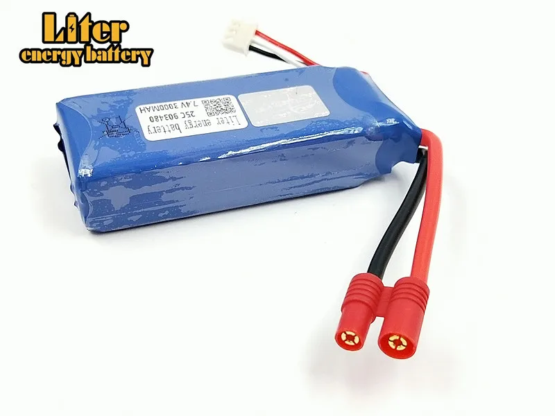 2pcs Lipo 2S RC Drone Syma X8C Lipo Battery 7.4V 3000mah 903480 X8W For Wltoys V262 X8W X8C X8 Quadcopter Helicopter Spare Part