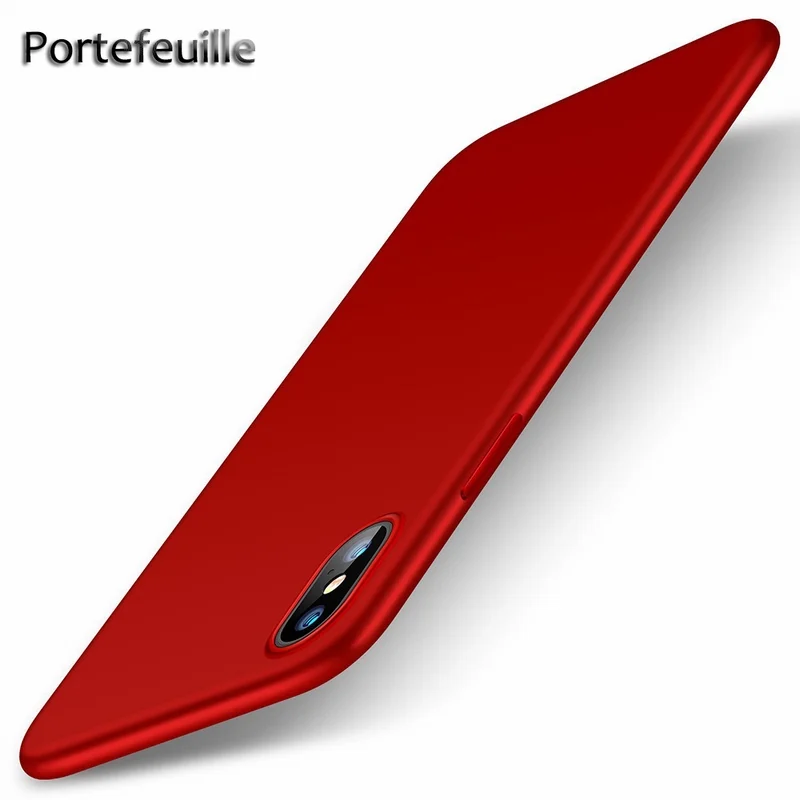 Portefeuille For iPhone X Case Ultra Thin Soft Shell TPU Protective Matte Back Cover Case for Apple iPhone 8 Plus 7 6 6s 10 Capa (1)