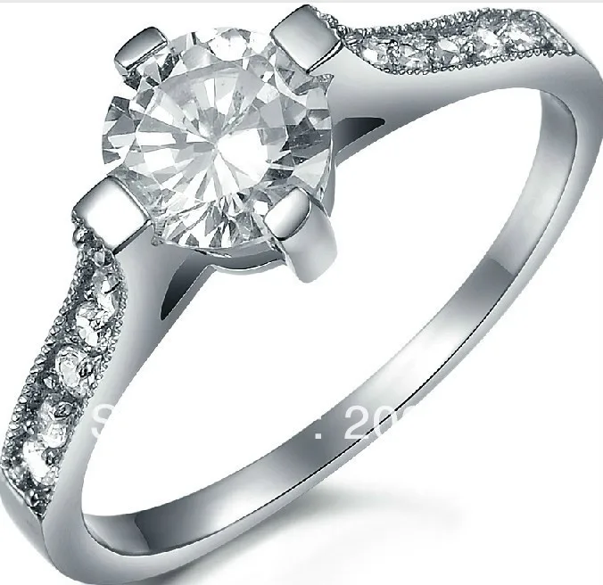 

free shipping 0084 Titanium Engagement Ring Cubic Zircon
