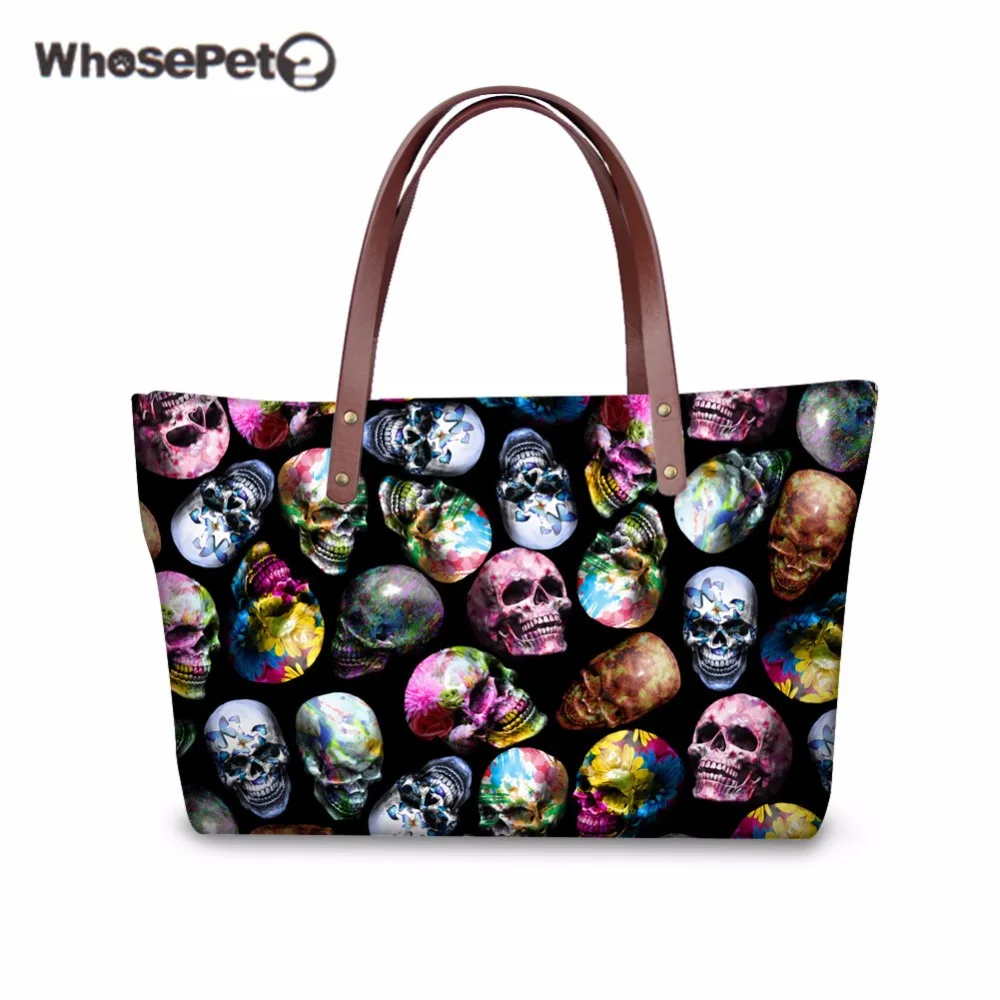 

WHOSEPET Skulls Messenger Bags Designer Tote Women Shoulder Bag Large Capacity Messenge Butterfly Leisure Bag for Female Wallet
