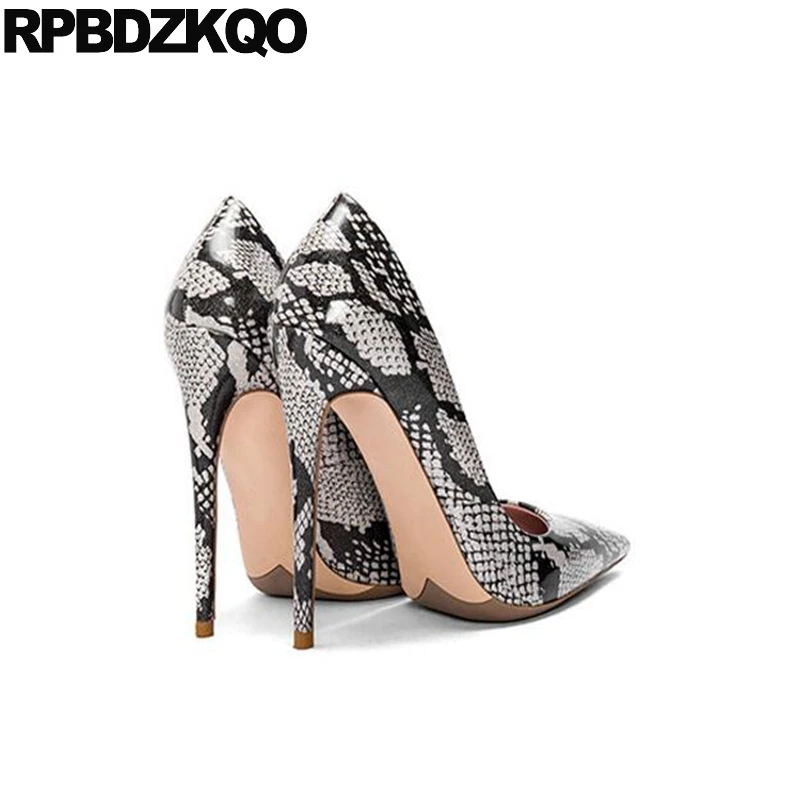 Scarpin 2017 Ladies High Heels Shoes Size 33 Fetish Brown 12cm 5 Inch Pumps 4 34 Unique 10 42 Elegant Pointed Toe Big Snakeskin