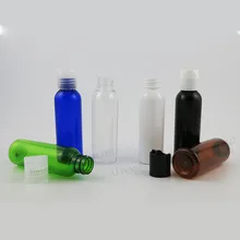 50x60 мл янтарная синий черный, белый цвет зеленый прозрачный пластиковый жидкий крем контейнер с крышка с дозаторным диском 60cc 2 oz шампунь cosmeticcontainer