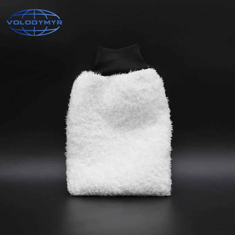 

Car Wash Glove with White Polyester Fiber for Big Hand People Detailing Auto Cleaning Cloth Microfiber