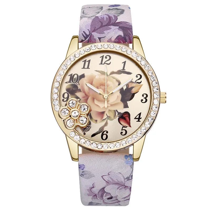 

2018 new European and American White Rose Lady quartz watch watch leisure student Watch