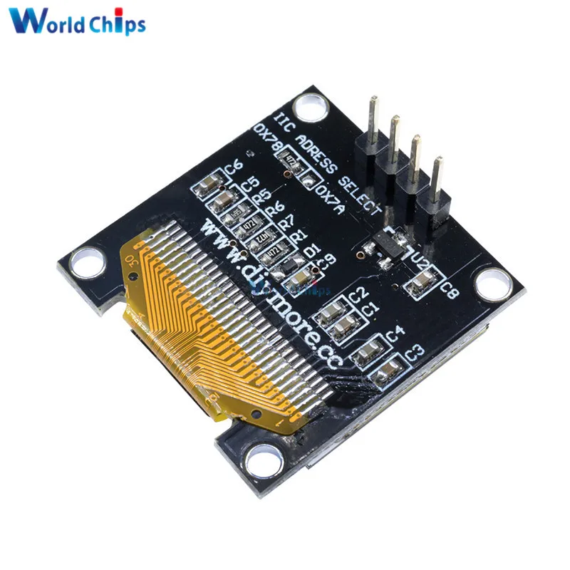 0 96 дюймовый IIC последовательный желтый синий OLED дисплей модуль 128X64 I2C SSD1306 12864